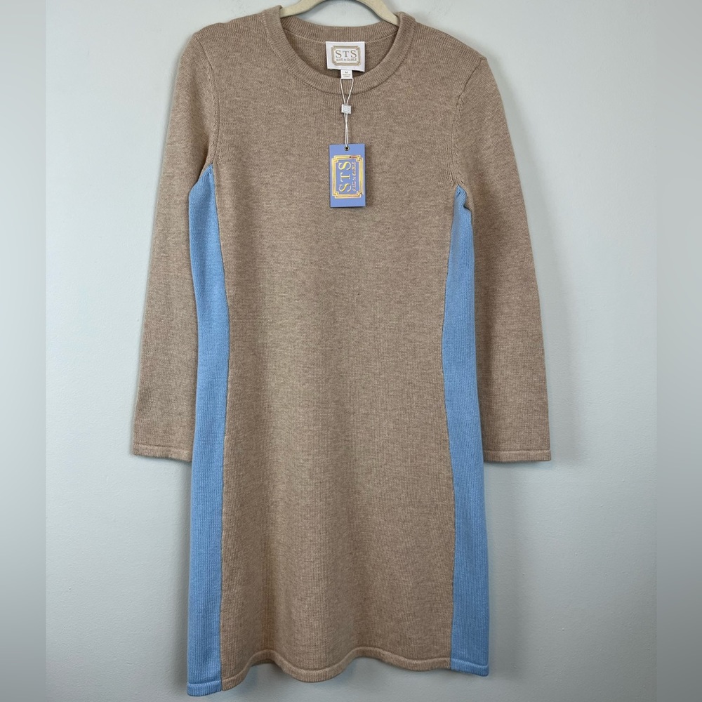 NWT Sail to Sable STS Camel Long Sleeve Wool Blend Sweater Dress Size M